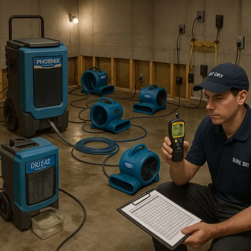 Structural Drying and Dehumidification process in Athena, OR